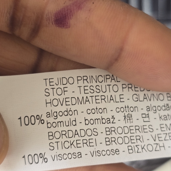 Zara Basic  Denim Embroidered Floral Checked Shirt Top Size Small Women - Picture 11 of 15